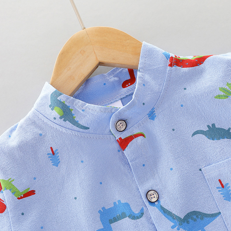 100% Cotton 2pcs Dinosaur Print Short-sleeve Baby Set