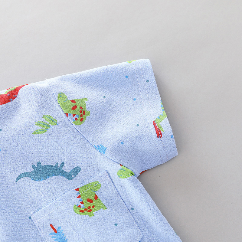 100% Cotton 2pcs Dinosaur Print Short-sleeve Baby Set