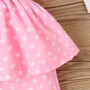 2pcs Baby Girl Lace Polka Dots Ruffle Top and Shorts Set