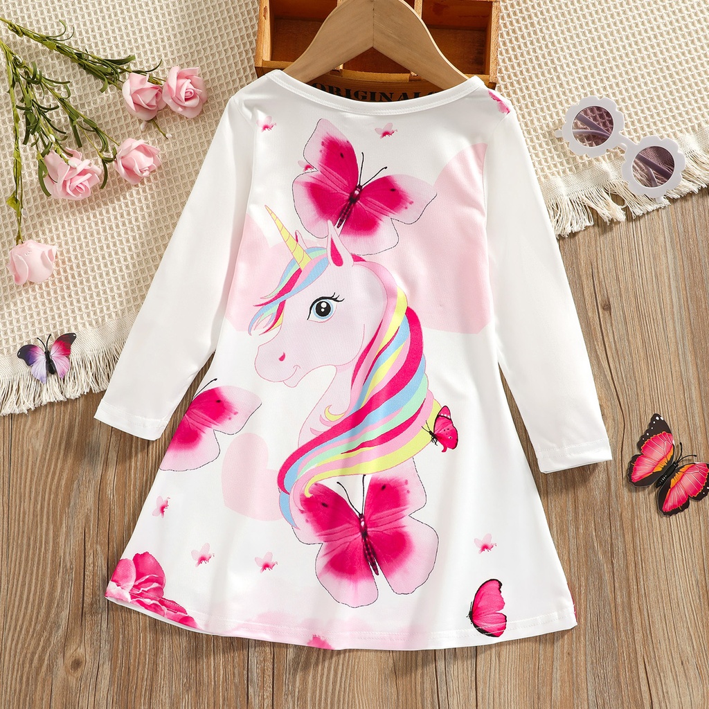 Naia Toddler Girl Unicorn Print Long-sleeve Dress