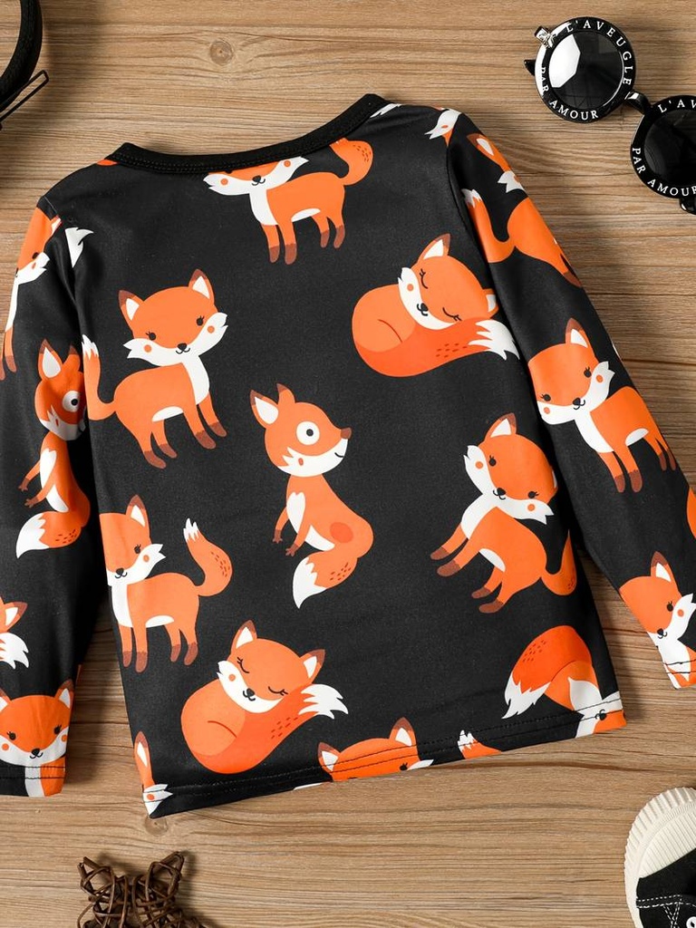 Toddler Boy Fox Print Long-sleeve Tee