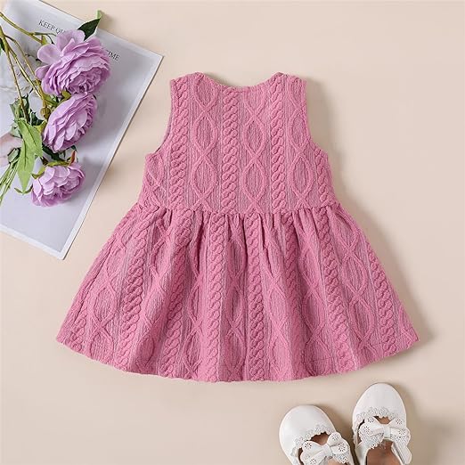 Baby Girl Cable Knit Button Up Tank Dress 