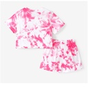2pcs Toddler Girl Tie Dye Short Sleeve Top and Shorts Set