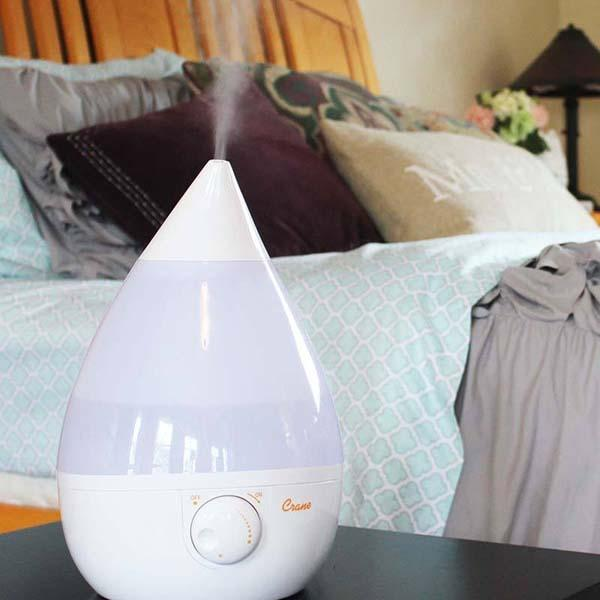 Crane Electronic Ultrasonic Cool Mist Humidifier Drop 2.0 White EE-5306W