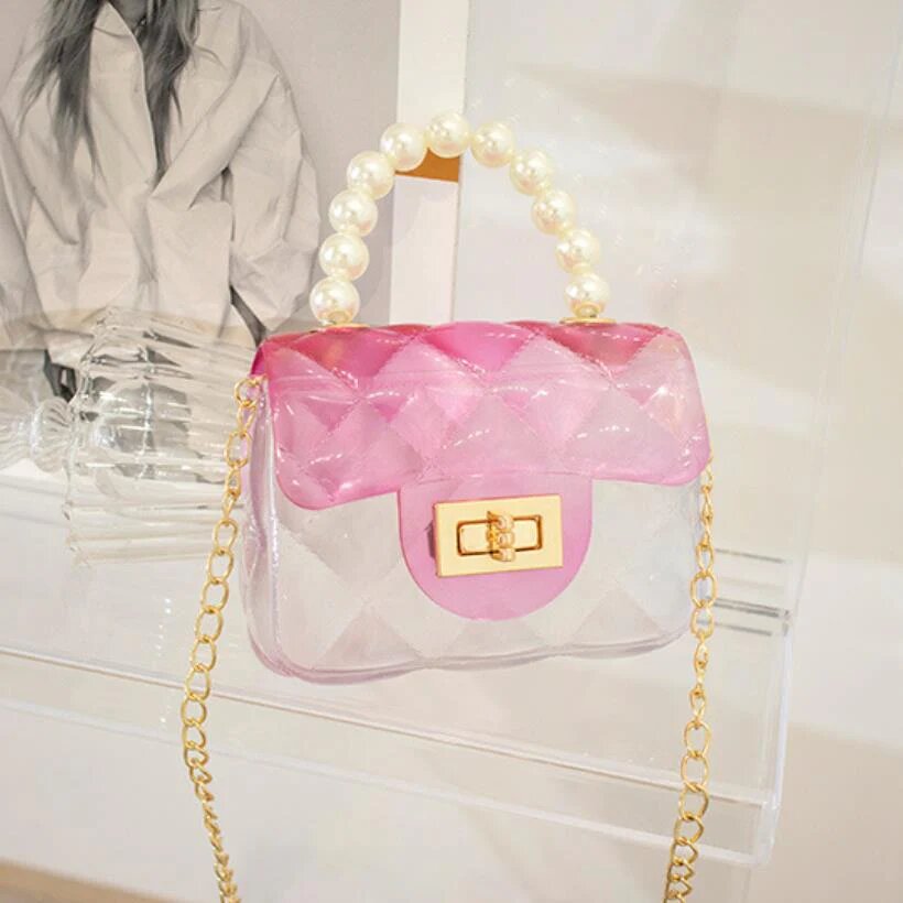 A cute transparent jelly bag suitable for girls, both portable and diagonal