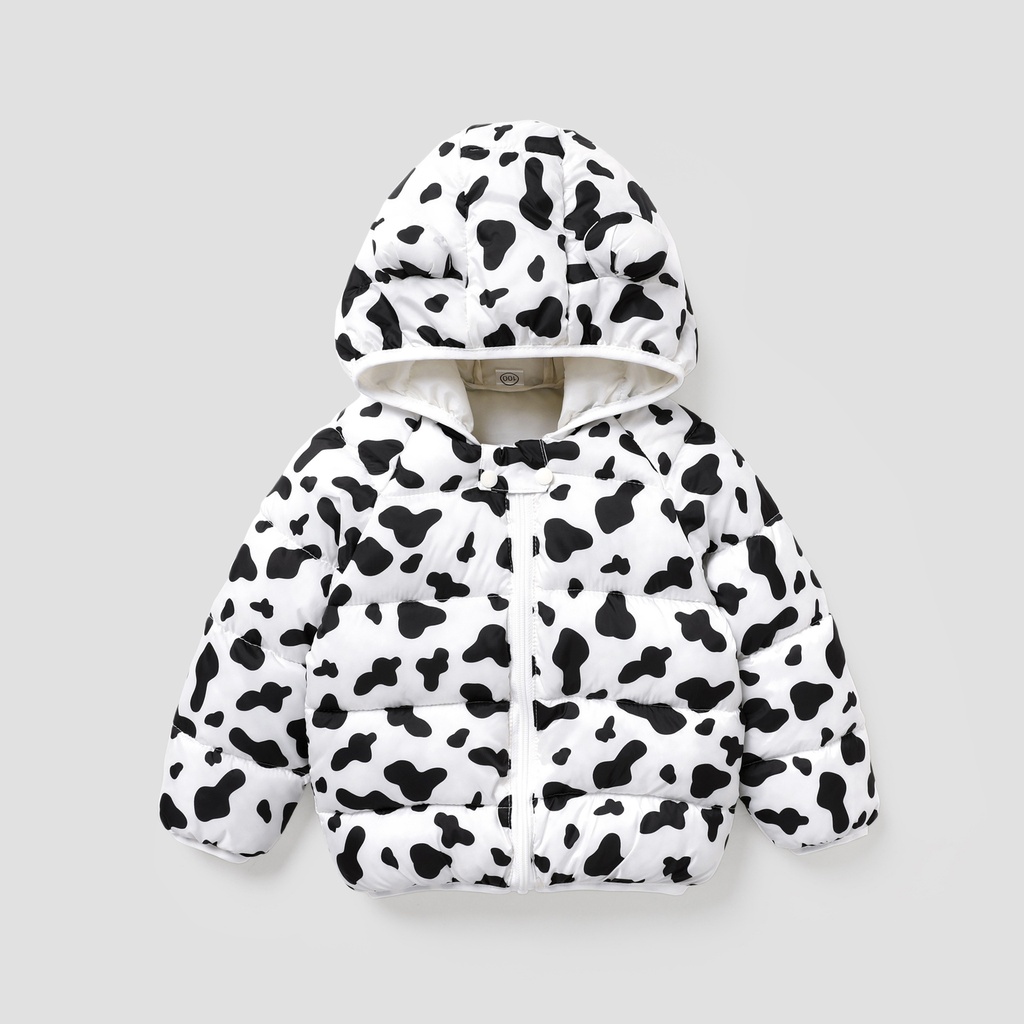Toddler Girl Childlike Gummy Bear Animal pattern Hooded Cotton Jacket