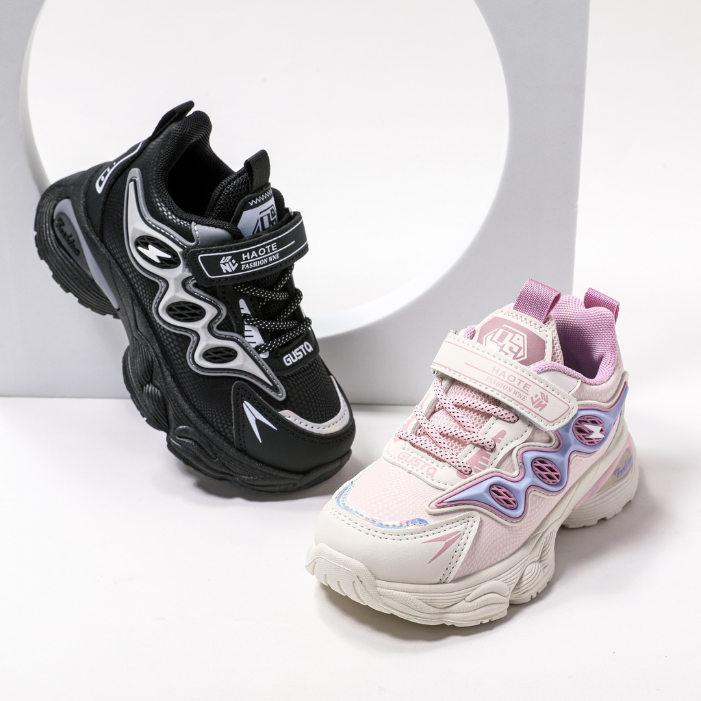 Kids Girl/Boy Solid Color Fiber Mesh Cloth Velcro Sports Shoes