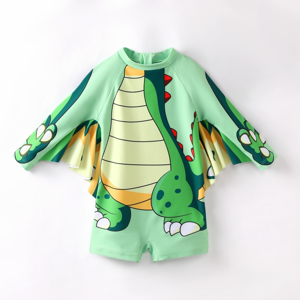 Dinosaur pattern toddler hoodie swimsuit