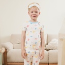 Bamboo Viscose Toddler Boy/Girl 3pcs Printed Snug-Fitting Pajamas with Eye Mask Set