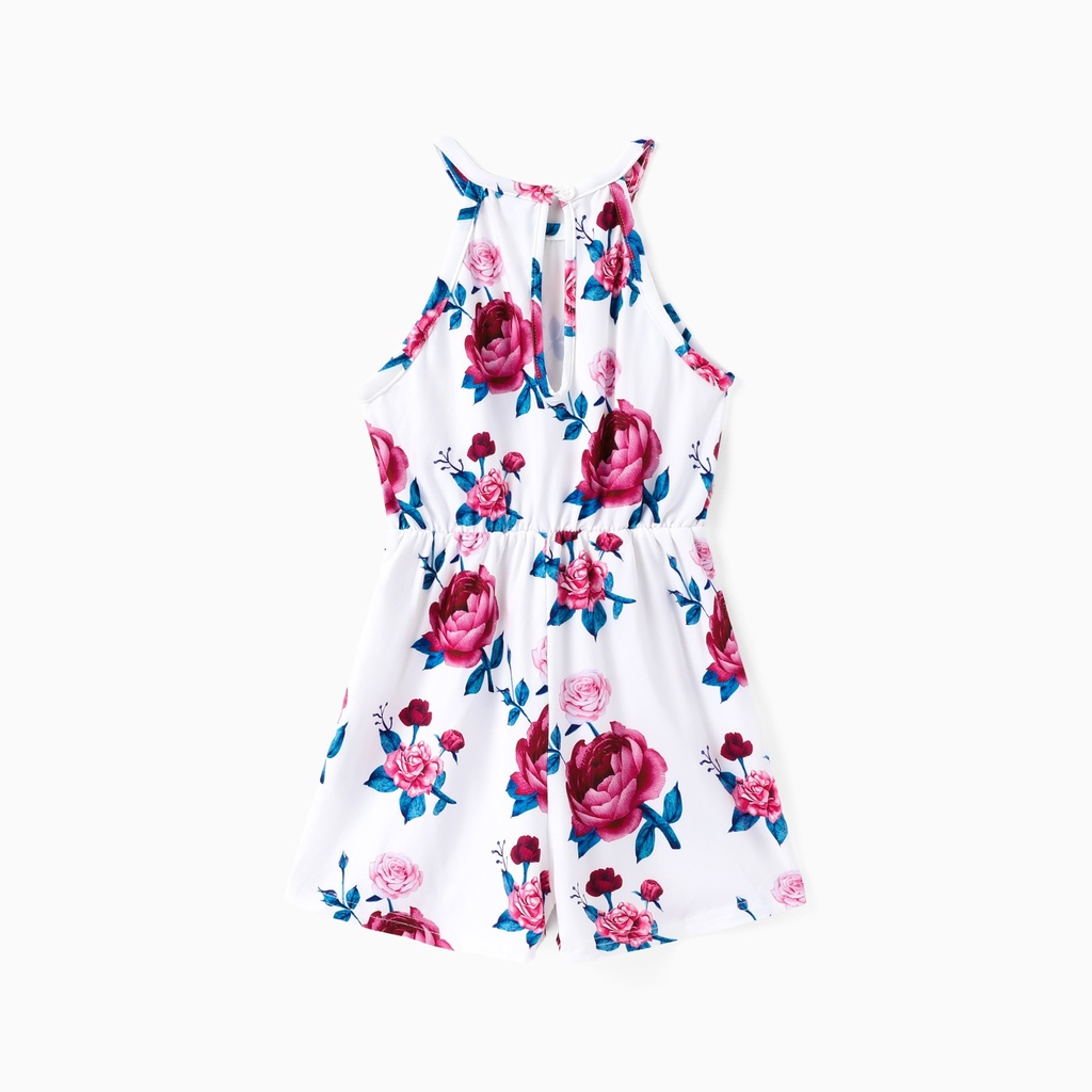 Kid Girl Floral Print Halter neck Jumpsuit