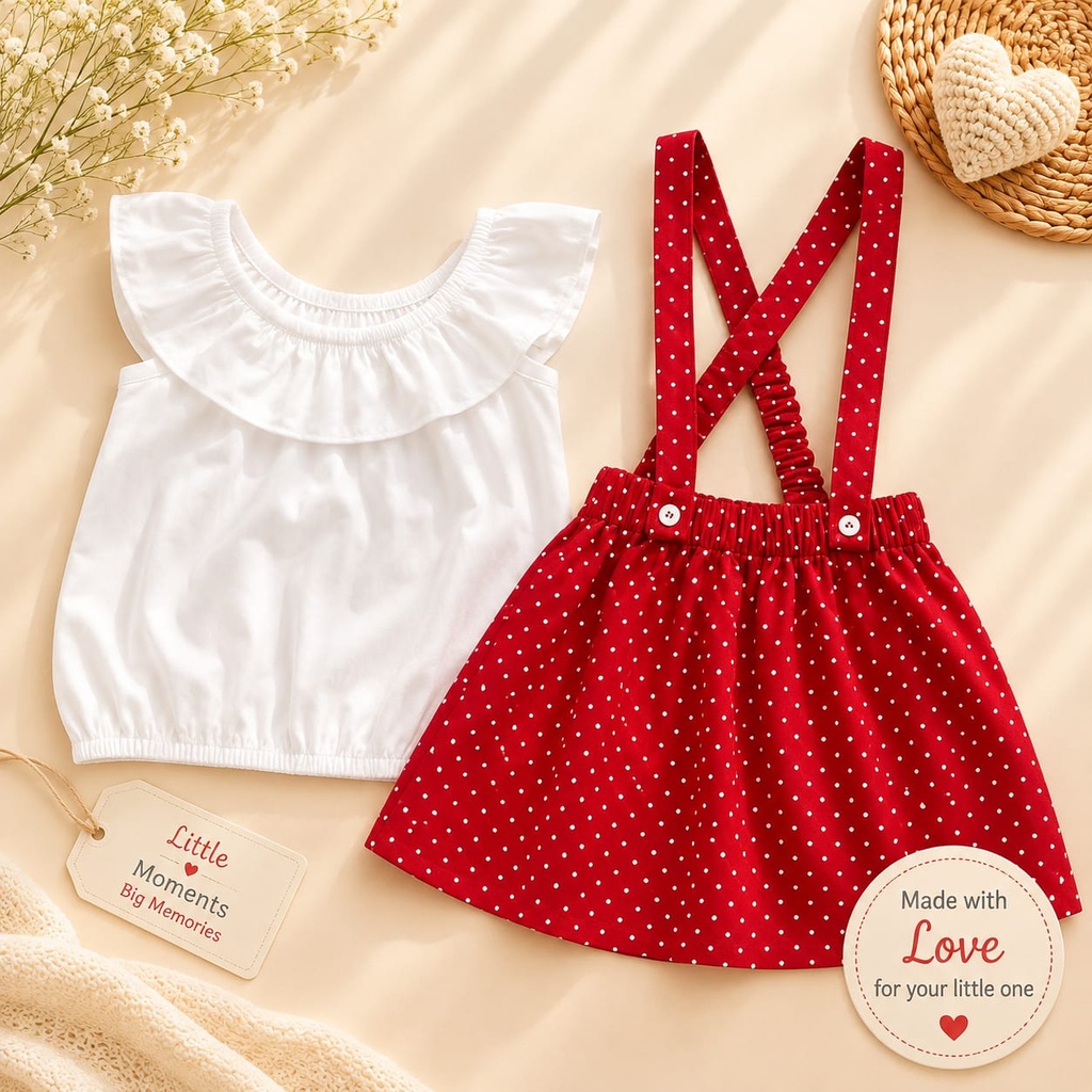 Polka Dot Baby Suspender set
