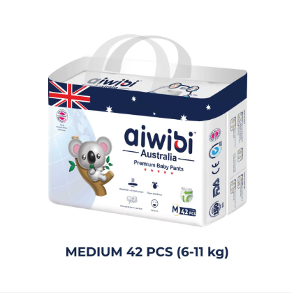 Aiwibi Australian Premium Baby Pants (Medium 42 pcs 6-11 kg)