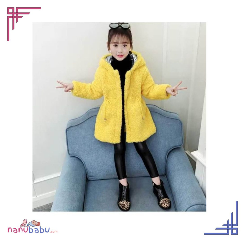 Yellow Hooded Winter Coat