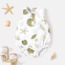 Baby Boy/Girl Cotton Allover  Scallop Print Tank Romper