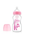 DR BROWN 9 oz/270 ml Options+ Wide-Neck Bottle, PP, PINK, 1-Pack