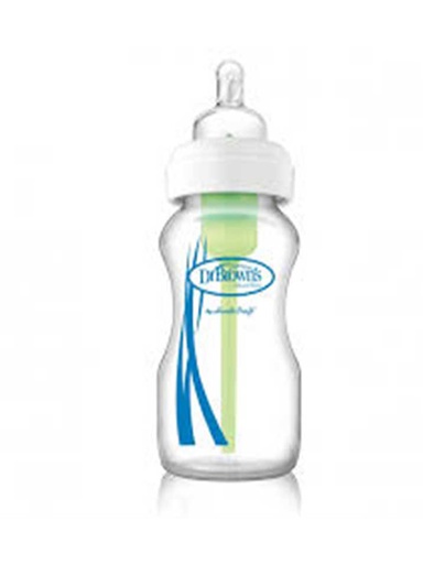 DR BROWN 9 oz/270 ml Options+ Wide-Neck Bottle, PP, BLUE, 1-Pack