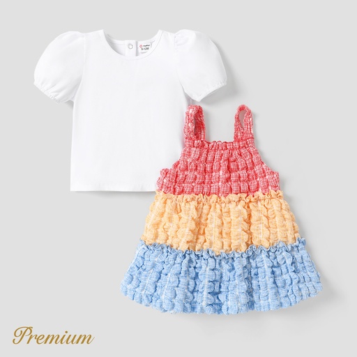 [SC9-20749181] 2pcs Baby/Toddler Girl Elegant Grid Pattern Dress Set