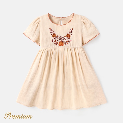 [SC9-20610363] Toddler Girl 100% Cotton Floral Print Short-sleeve Dress