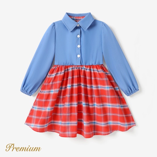 [SC9-20750956] Toddler/Kid Girl Casual Elegant Grid Dress