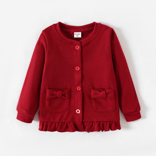 [SC11-20673010] Toddler Girl School Uniform Ruffle Hem Button Up Jacket