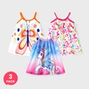 3-Pack Baby Girl Sweet Butterfly & Unicorn Dress