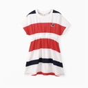 Toddler Girl Stripe Print Bat Sleeve Dress