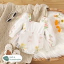 Baby Girl Naia Sweet Floral Lace Ruffle Long sleeve Romper