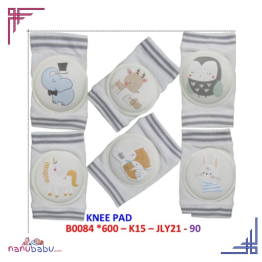 White Cartoon Patch Knee Pad