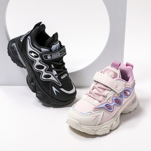 Kids Girl/Boy Solid Color Fiber Mesh Cloth Velcro Sports Shoes