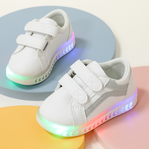 [WCL13-19130845] Baby/ Toddler's Sequin Stripe LED Sneaker