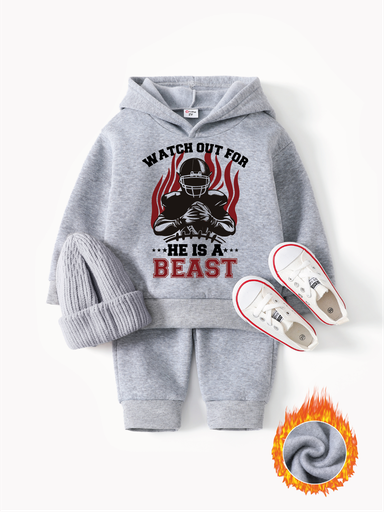 PatPat Kids' 2-Piece Outfit  Fashion vacation printing Warm Toddler/Little Boys and Girls Clothing Set