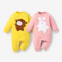 Baby Girl/Boy Cute Oversized 3D Rabbit and Sheep Pattern Plush Jumpsuit