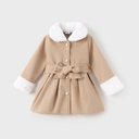 Toddler Girl Sweet Button Design Woolen Coat 