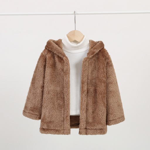 Toddler Girl/Boy Basic Solid Color Polar Fleece Hooded Coat