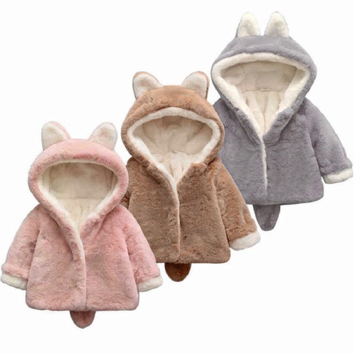 [WCL13-19564555] Baby / Toddler Adorable Solid Ear Decor Coat
