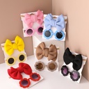 2pcs Toddler Bow Decor Headband and Sunglasses Set