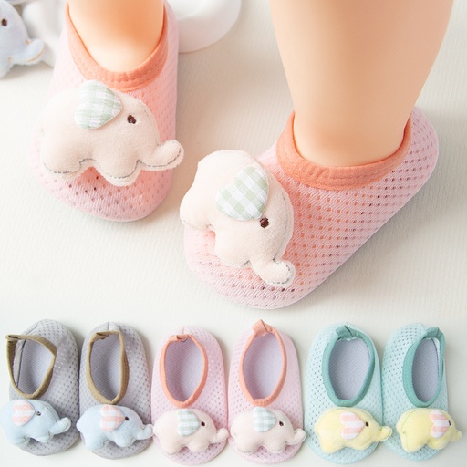 Cute elephant patterned floor socks for babies