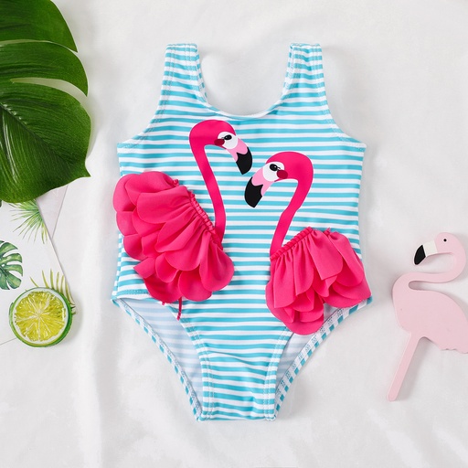Toddler Girl Flamingo Hyper-Tactile Swimsuit