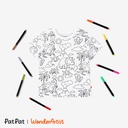 WonderArtist Toddler/Kid Coloring T-Shirt with 10-Pack Textile Markers Set