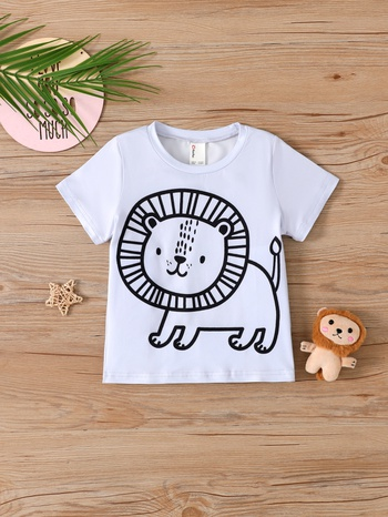 [SCL15-20904908] Patpat Cute Animal Print Short Sleeve T-Shirt for Toddler Kids