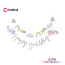 Patpat-(2nb11-20384432)Unicorn Happy Birthday Banner Colorful Unicorn Birthday Party Decoration Supplies Props