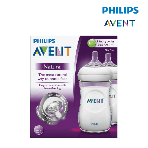 Philips Avent Natural Bottle 9OZ/260ML - Natural 2.0 (Twin Pack)