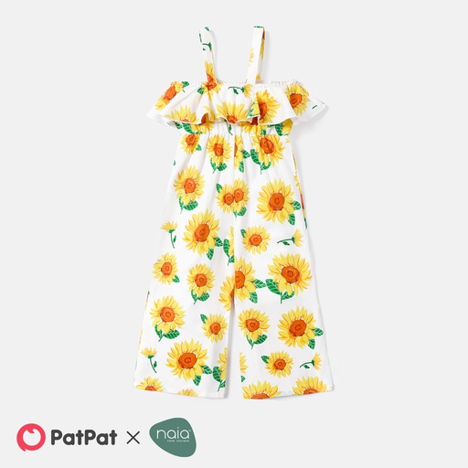Toddler Girl Floral Print Flounce Slip Jumpsuits(6nb30-20576494)