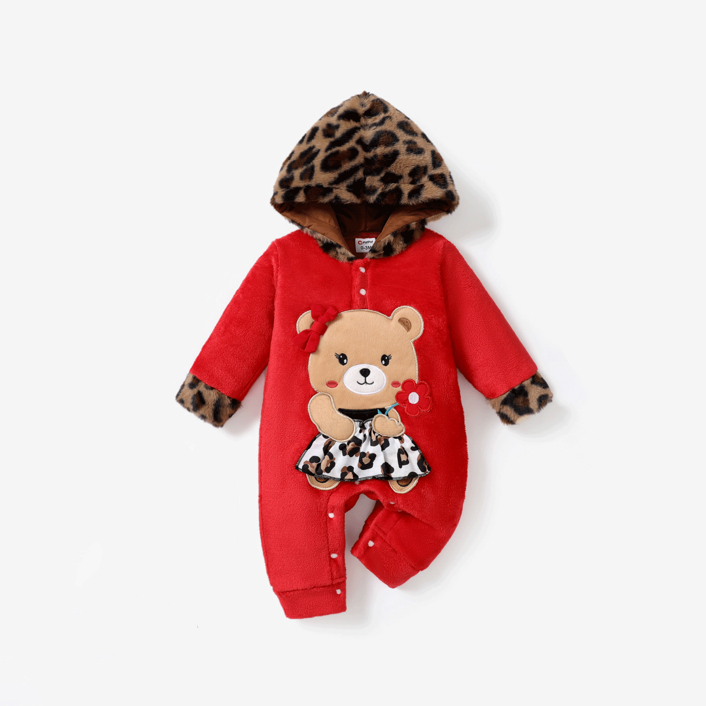 [WC7L-20713050] Baby Girl Christmas Bear Animal Jumpsuit