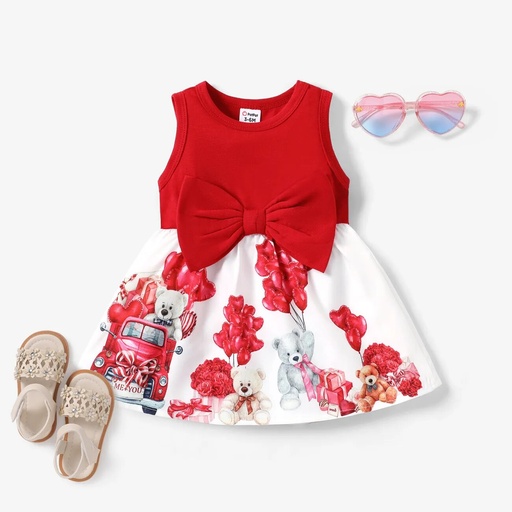 Baby Girl Valentine's Day Animal Pattern Dress 