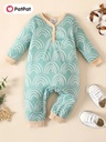 Baby Boy/Girl Naia Basic Geometric Patterns Button Long Sleeve Jumpsuit 