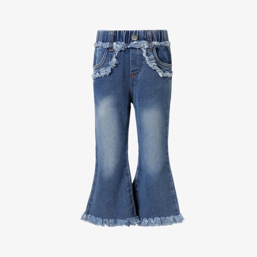 [SC8L4-20774673] Kid Girl Sweet Tasseled Denim Jeans