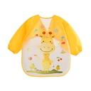 Baby Smock Waterproof Bib Cartoon Giraffe Butterfly Pattern Toddler Eating Clothes Bib Art Smocks 1-3 years old