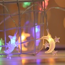 10 LED Star Moon String Lights Eid Mubarak Decorative Lights for Indoor Outdoor Decoration Ornaments